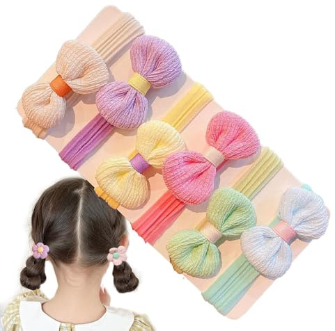 Hårsnoddar Till Små Flickebarn Mode Hästsvanshållare | 6-Pack Söta Elastiska Scrunchies Tjocka Hårsnoddar Dagligt Tillbehör För Spädbarn Småbarn Barn Och Tonåringar Med Lockigt