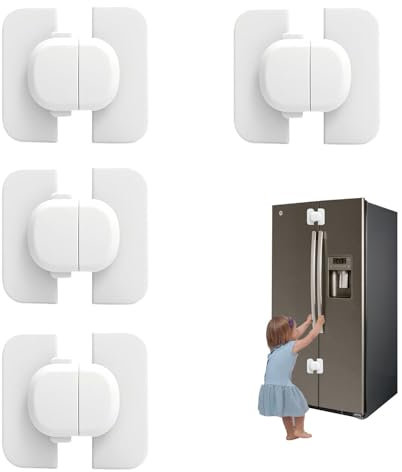 Kindersicherung Schrank Schubladen,4PCS Schubladensicherung Baby,Ohne Bohren kühlschrank kindersicherung,Stark Klebend Baby-Sicherheitsschlösser,Kindersicherung Kühlschrank für Schränke Kühlschränke