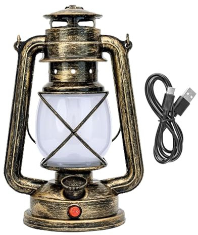 Lámpara LED de tormenta – Batería de linternas de 1200 mAh | Lámpara LED para tienda de campaña de 10 horas de duración de la batería - Linterna colgante de metal vintage | Lámpara de luces de camping