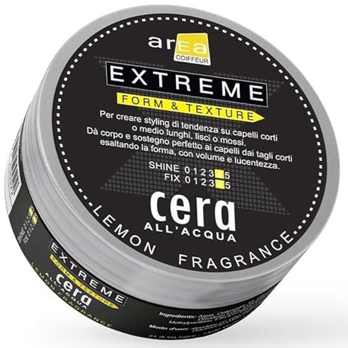 ArEa Coiffeur Cera per Capelli Uomo Professionale – Cera Modellante ad Acqua, Effetto Naturale, Fissante Forte, Facile da Applicare, 100ml