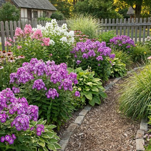 Bloomique - Set di 6 - Phlox ‘Laura’ - Phlox - Resistente - Perenne - Fioritura viola-rosa - Altezza 10-20 cm - Vaso 9 cm