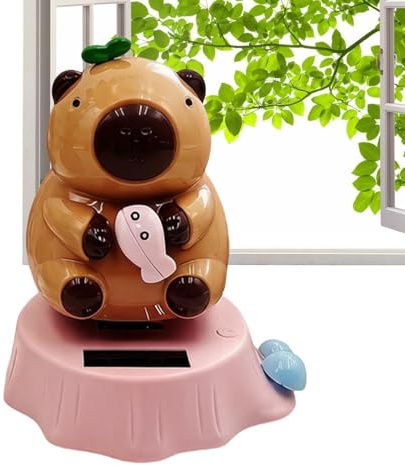 Genérico Carpincho Oscilante Solar - Figura De Tablero De Baile, Móvil con Energía Solar | Decoración De Coche para El Hogar, Oficina, Escritorio, Coche, Camión, SUV, RV, Accesorio De Regalo