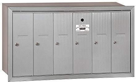 Salsbury Industries 3506ARU Recessed Mounted Vertical Mailbox with 6 Doors and USPS Access, Aluminum