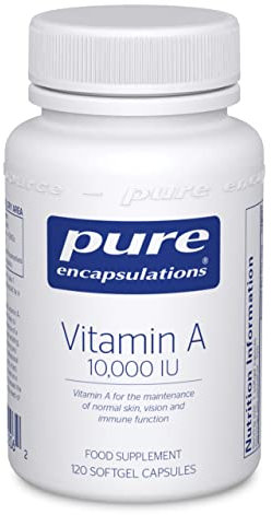 Pure Encapsulations Vitamin A 10,000 IU - Cod Liver Oil - Supports The Maintenance of Normal Skin, Vision and Immune Function - 120 Softgel Capsules