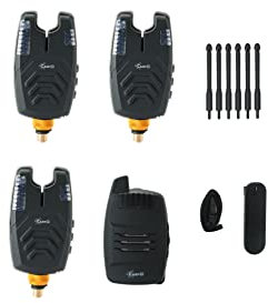 CarpOn Funk 3+1 Bissanzeiger für Karpfenangeln, wasserdicht, kabellos, mit Ohrbügel undTransportkoffer 200m