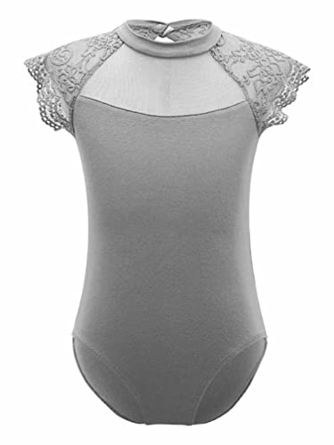 ranrann Maillot de Ballet Danza para Niña Traje Leotardo Maillot Clásico Gimnasia Sin Mangas Gimnasia Actuación Fiesta Niña Gris 11-12 años