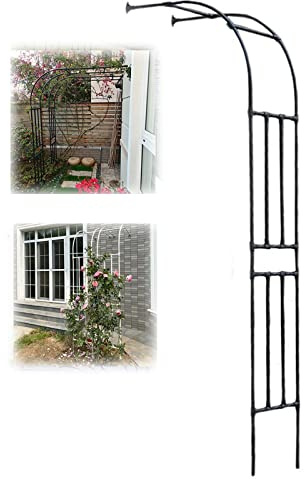 Metal Arco Per Rose Arco Per Giardino Piante Rampicanti Nero/Bianco Traliccio Per Rose Esterni Mezzo Lato Arco Padiglioni Da Giardino Decorazione(Nero,90x240cm/2.9x7.9ft)