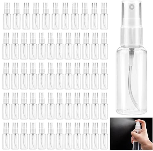Udbrud 60Pcs Flacone Spray Vuoto, 30ml Bottigliette Spray Vuote in Plastica Profumo Plastica Spruzzini Piccolo Boccette Profumi Vuoti Spray Bottle Vaporizzatore Per Viaggi, Oli Essenziali e Dopobarba