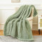 Admitrack Chunky Knit Blanket Throw, 100% Hand Knit Chenille Throw Blanket for Sofa & Home Decor, Soft and Cozy Knitted Throw Blankets (Sage Green，51x63)