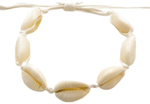 Bracelet Coquillage | Bracelet Unisexe pour un été tout en douceur | Coquillage, naturel, plage, été, noir et blanc, tendance, codon ajustable, poignet, homme, femme, fille, garçon, enfant (FSI19-2)
