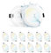 Gr4tec LED Einbaustrahler 230V Flach, 12 x 5W LED Spot IP44 Warmweiß 3000K Neutralweiß 4000K Kaltweiß 6000K, Deckenspots Badezimmer Loch 75-90mm, Spot Deckenleuchte 400LM, Einbauleuchten für Bad Küche
