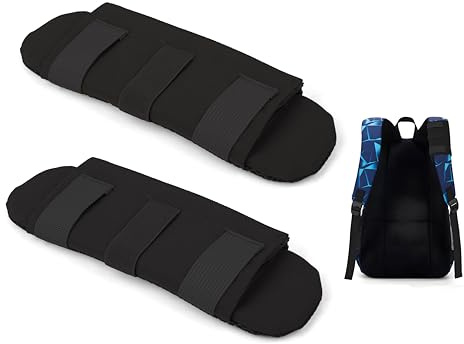 KICPUK Rucksack Schulterpolster aus strapazierfähigem Oxford Stoff zwei Teile bequem abnehmbar für Gitarre Sicherheitsgurt Computer Tasche Riemen Schultaschen Gurtpolster für Autogurt Polster(Schwarz)