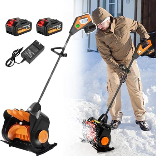 twostronking Spazzaneve Senza Fili, con 2 Batterie da 15000 mAh, Larghezza di Pulizia di 41 Cm, Regolazione a Tre velocità, Rotazione Dell'impugnatura di 180°, Adatto per Vialetti, Gradini, ECC.