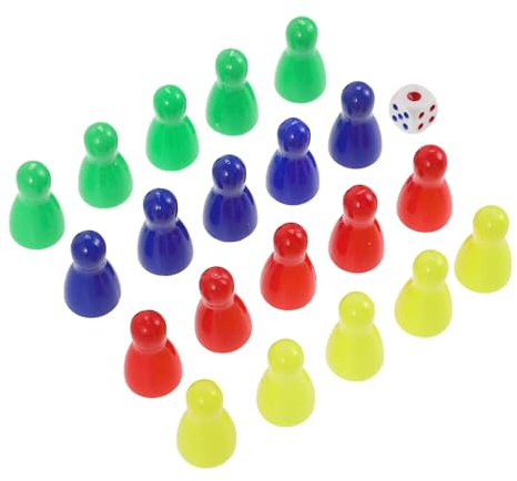 JOINPAYA 20 Piezas de Dados de Colores para Juegos de Mesa, Fichas de Plástico Multicolor, Accesorios para Juegos de Tablero y Ajedrez, Tamaño Compacto y Resistente