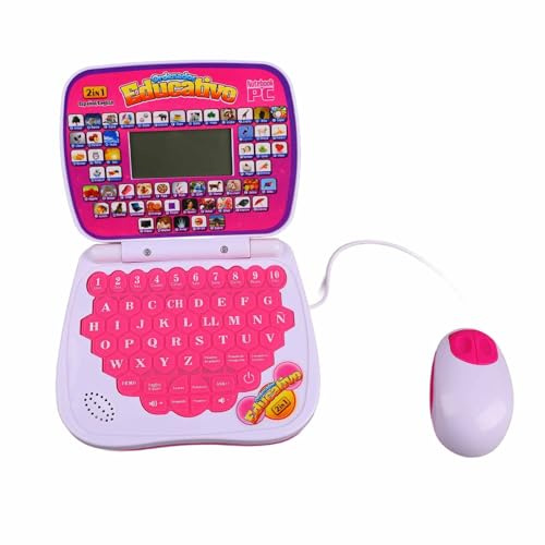 RiToEasysports Inglés Inglés Pequeño Aprendizaje Laptop Toy, Computadora de Aprendizaje Educativo para Niños Pequeños (Pink)