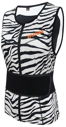 Spines Protector de espalda original – CE EN1621-2 Nivel 1 – Ultra ligero y transpirable – Esquí, Snowboard, Bicicleta de Montaña, Equitación – Niños y Adultos (Zebra, XS)