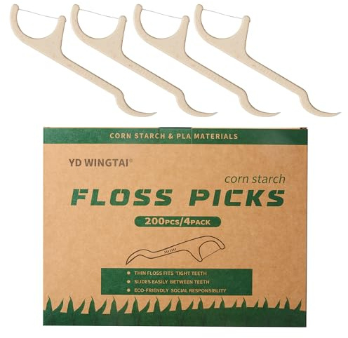 YD WINGTAI Floss Picks Tooth Picks Sticks Dental Flossers Biodegradable Wooden Grin Glide Tools for Adults Teeth Cleaning