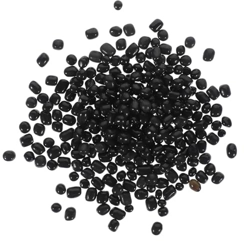 KOMBIUDA Grava de Acuario Negra Lisa con Piedras Decorativas de Vidrio para Paisajismo Acuático y Relleno de Jarrones