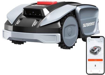 Sunseeker S3 Robot Tagliaerba Senza Filo Perimetrale, 800 m², RTK + Vision, Mappatura Assistita da IA, Gestione Multi-Zona, Evitamento degli Ostacoli, Pendenze 30%, Controllo tramite App