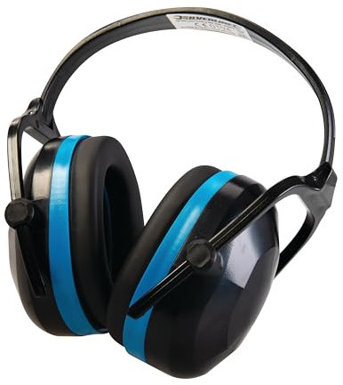 Silverline Folding Ear Defenders SNR 30dB (H=34dB M=28dB L=19dB) (633816), Blue and Black