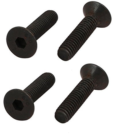 sourcing map 4Pcs M6X25mm Tornillo Plano Hexagonal De Cabeza Avellanada Rosca Izquierda Din7991