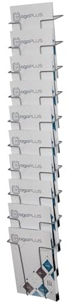 ogoPLUS Prospekthalter Wand A4 Metall – 10 Fach Flyerhalter | Zeitschriftenhalter | Magazinhalter | Prospektständer Büro Praxis