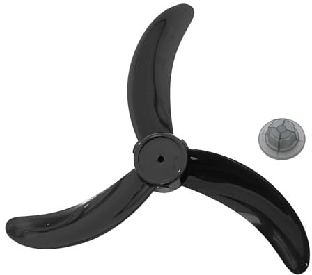 Freebily Universal Kunststoff Lüfterflügel 3/5 Blätter Ersatzteil Ventilatorflügel mit Mutterabdeckung Rotorblatt für Stand Tischventilator C Schwarz 18 Inch