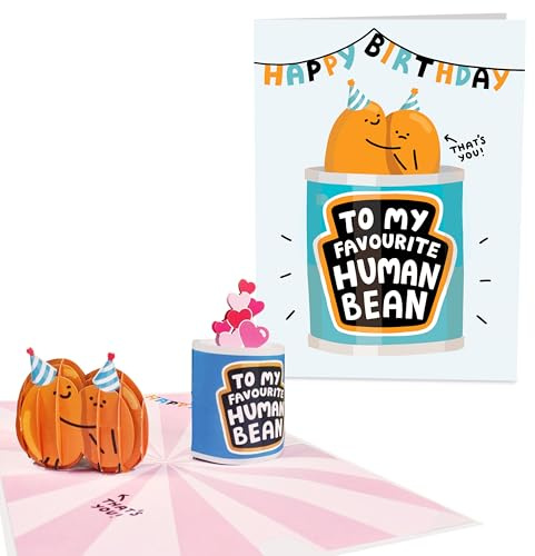 Central 23 Pop Up Cards For Husband Wife - My Favourite Human Bean - Wedding Anniversary Birthday - 3D Popup Greeting Cards For Boyfriend Girlfriend Best Friend - Gifts For Mom Dad