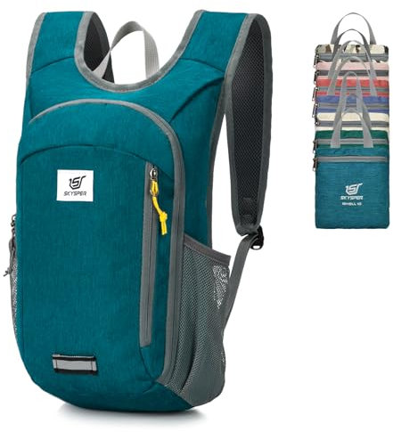 SKYSPER 10L Faltbarer Rucksack Ultraleicht Tagesrucksack Wasserfest Daypack Reiserucksack Wanderrucksack für Wandern Reisen Städtetrips
