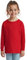 HiFEN® Kids Plain Basic Long Sleeve Round Neck Cotton T-Shirt Stretchy & Comfortable PE School Tee Top Age 3 to 15 Years Red
