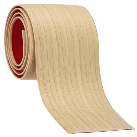 PATIKIL 1m x 7.6cm Tira de Umbral, PVC Autoadhesiva Tira de Transición de Suelo Divisor Plano de Suelo Vinilo Suave Laminado para Suelo Puerta Borde Espacio Laminado, Roble