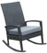 Ogarden Schaukelstuhl Rocking Chair, Aluminium Poly Rattan Outdoor Schaukelstuhl, Schaukelsessel mit Kissen, für Garten, Terrasse, Balkon, Relaxsessel Gartenstuhl (Schwarz-Grau Kissen)
