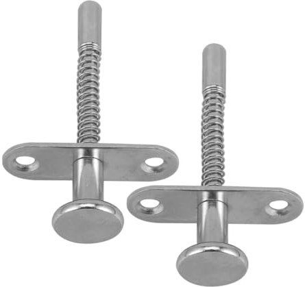 VILLCASE 2 Piezas Accesorios Para Cuna Cunas Cierre Con Resorte Pestillo De Muebles Piezas De Cuna Pestillo De Resorte Para Gabinete Pernos Del Émbolo Pestillo Con Resorte Planchar Silver