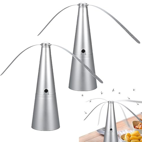 Fly Repellents Fan For Tables, 2 Pieces Portable Table Fly Fan Spinner, Mosquitoes Repel Fans, Flys Deterrents For Indoor Outdoor Keeps Flys Away With Bladess For Kitchen