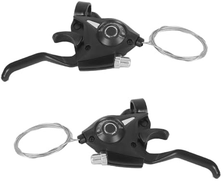 DUZEPA Palanca de cambios de 3x8 velocidades para bicicleta, combinación de frenos, palanca de freno izquierda y derecha, kits de cambio con indicador de marcha y cables de freno.