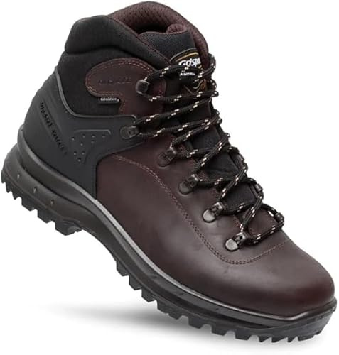 PECOS Gris Scarponi da Trekking in Pelle Oliata Professionali, Scarpe da Escursionismo Impermeabili Outdoor, Suola Ammortizzata Active, Uomo, Grigio, 42