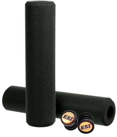 ESI Grips Extra Chunky - Silicone MTB Grips - Ultimate Comfort and Control for Mountain Bike and E-Bike Riders, Durable Silicone Bicycle Handlebar Grips for a Smooth Ride (Black)