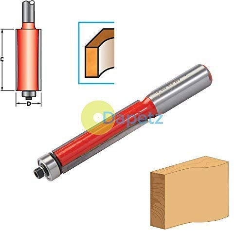 Daptez ® 1/2 Inch Shank 12.7 x 50mm Flush Trim Cutter Router Bits Kitchen Worktop