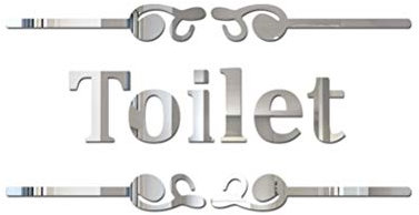 LIOOBO Wc Adesivo murale specchio inglese Adesivo murale acrilico per toilette domestica Decorazioni bagno (argento)