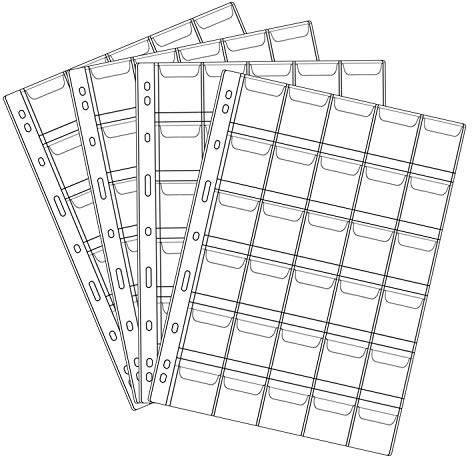 30 Pocket Coin Pages, 10 Sheets Plastic Coin Holders Stamp Collector Supplies for Coin Stamp Currency Collection