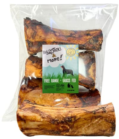 BULLYSTICKS & MORE Jumbo Marrow Bones (3 Count) - Meaty Large Bones for Dogs