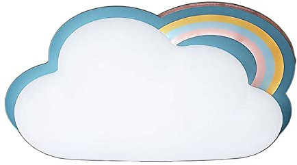 Luz techo arco iris creativa de 18.9 pulgadas, pantalla de lámpara de acrílico, luz techo de atenuación de tres colores LED, accesorios de iluminación de decoración para de la habitación de los niños