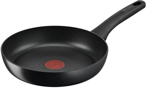 Tefal G28804 Hard Titanium On Frying Pan 24 cm, Aluminium, Safe Non-Stick Coating, Thermal Signal Temperature Indicator, Suitable for All Hob Types, Suitable for Induction Cookers, Black
