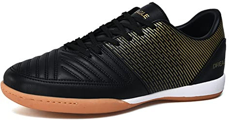 Futsal skor för män, IC/IN fotbollsskor som andas, halkfria inomhus, street fotbollsskor, träning, tävling, friidrott, sneakers för barn, tonåringar, pojke, flicka och vuxna, män, kvinnor (svart &g7,5 UK)
