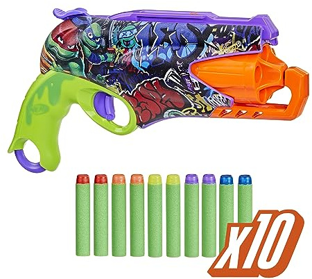 Nerf Teenage Mutant Ninja Turtles Blaster 10 Elite Darts Toy Foam Blaster Age 8+