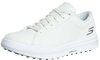 Skechers Drive 6 Arch Fit Chaussures de golf sans crampons en cuir pour homme Coupe décontractée, blanc, 13