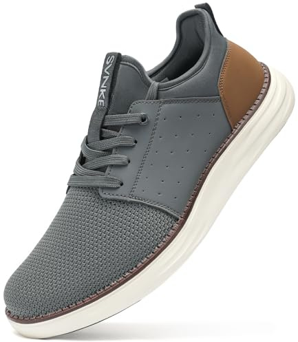 SVNKE Hombre Hands Free Slip On Zapatillas Hombre Zapatos Sneakers Casual Deportivas Caminar Correr Deportivas Gimnasio Moda cómodo Viajar clásicos de Negocio Gris 42