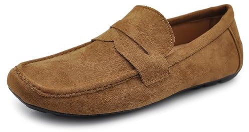 IF Fashion Scarpe Mocassini Slip On Loafers Morbidi da Uomo Camoscio Sintetico Pelle Scamosciato 2Y219 Camel N.43