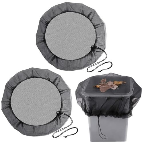 2 Pcs Filet pour Citerne de Pluie,Résistant aux intempéries,Filet de Protection Réglable,avec cordon de serrage de 80 cm de diamètre,Protection Contre Les Feuilles, Les moustiques