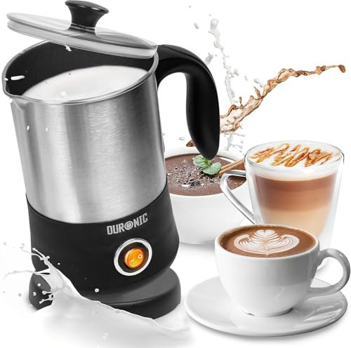 Duronic Milk Frother Electric MF300, Coffee Milk Frothers Steamer, Automatic Hot and Cold Foam Maker Hot Chocolate Machine with Milk Heater and Warmer for Cappuccino, Lattes, Coffees and Matcha